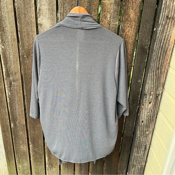 Torrid Gray Open Waterfall Lightweight Knit Sweater Cardigan Sz 2X(Torrid Sz 2) - Picture 7 of 10